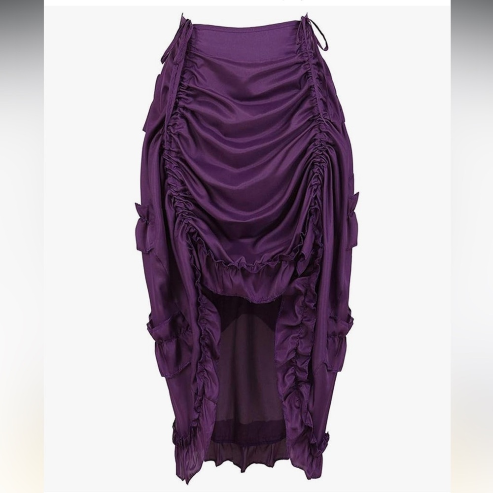 Purple gypsy bustle skirt burlesque renaissance steampunk forest fairy festival